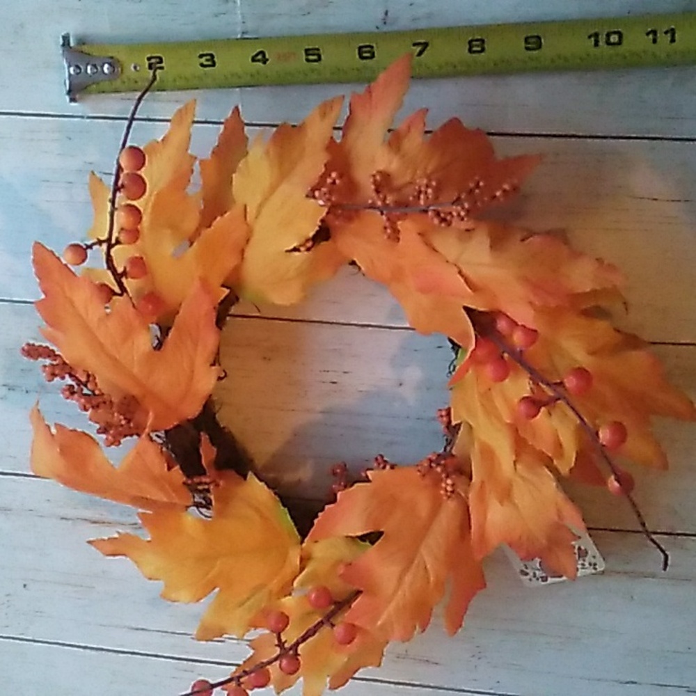 Fall leaves Floral Autumn Thanksgiving Wreath - Picture 2 of 3
